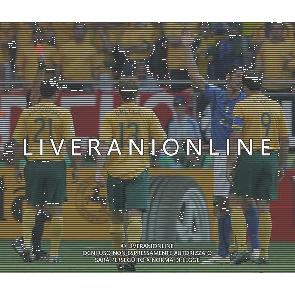 Italia - Australia mondiali Germania 26/06/2006 nella foto marco materazzi protesta per l\'espulsione ph luzzani/ag. aldo liverani