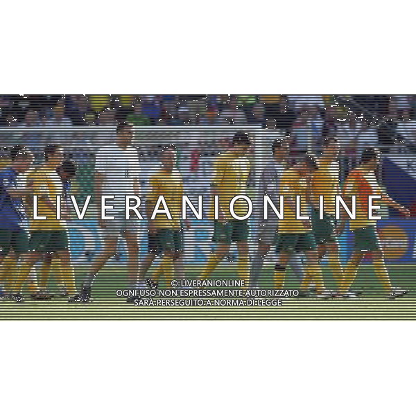 Italia - Australia mondiali Germania 26/06/2006 nella foto la delusione dei giocatori australiani a fine gara ph luzzani/ag. aldo liverani