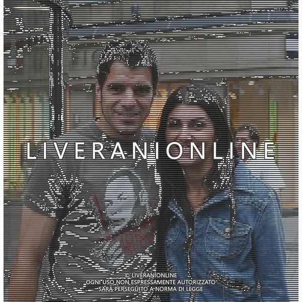 Dusseldorf 27 giugno 2006 Konigsallee strasse nella foto: Perrotta Simone con la moglie Lorena foto Andry / Ag. Aldo Liverani