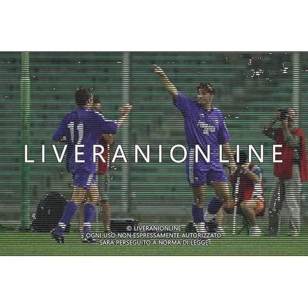 Fiorentina - Prato Coppa Italia Serie C 24/08/03 nella foto Rigan˜ esulta dopo il gol foto gianni nucci/Agenzia Aldo Liverani