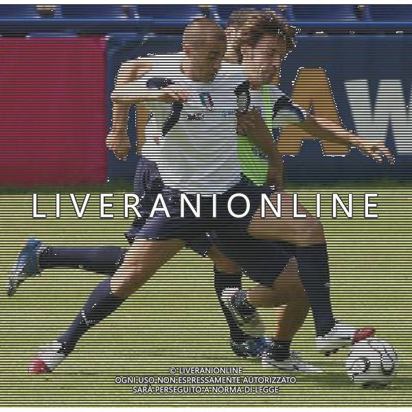 Duisburg 29 giugno 2006 Allenamento nazionale italiana presso il centro sportivo MSV Duisburg nella foto: Cannavaro Fabio e Pirlo Andrea foto Andry / Ag. Aldo Liverani