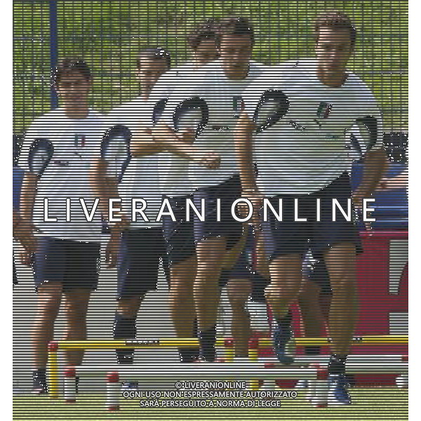 Duisburg 29 giugno 2006 Allenamento nazionale italiana presso il centro sportivo MSV Duisburg nella foto: il gruppo degli azzurri durante l\'allenamento foto Andry / Ag. Aldo Liverani