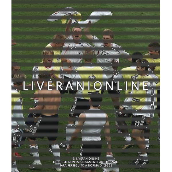 Germania - Argentina Mondiali Germania 30/06/2006 nella foto esultanza di Bastian Schweinsteiger con Lukas Podolski copyright by firo sportphoto/ag. aldo liverani Only Italy