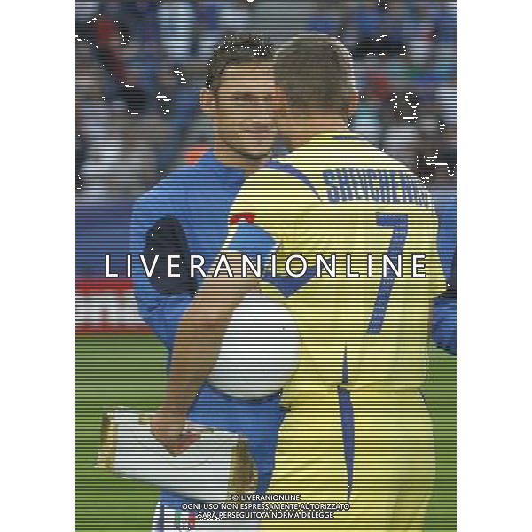 Italia - Ucraina Mondiali Germania 30/06/2006 nella foto francesco totti con andriy shevchenko ph luzzani/ag. aldo liverani