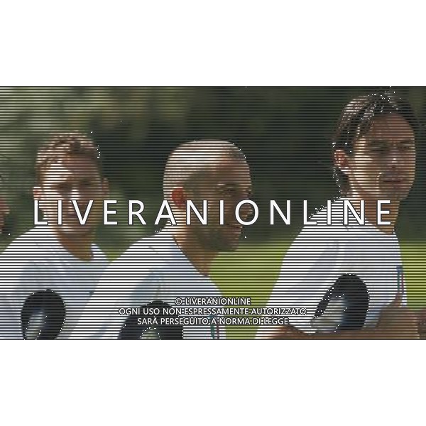 Duisburg 1 luglio 2006 Allenamento della nazionale italiana presso il centro sportivo MSV Duisburg nella foto: Inzaghi Filippo Del Piero Alessandro e Totti Francesco foto Andry / Ag. Aldo Liverani