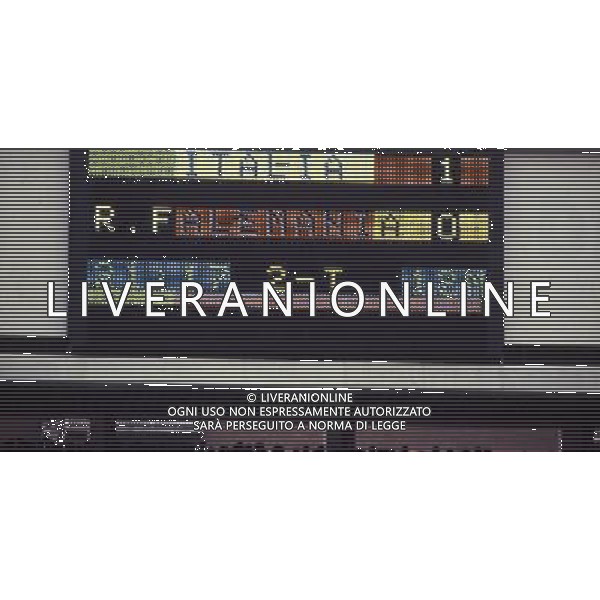 Mondiali di Calcio Spagna 1982 Italia - Germania Finale nella foto il tabellone luminoso con il risultato del primo gol di rossi ph archivio giovanni liverani/ag. aldo liverani