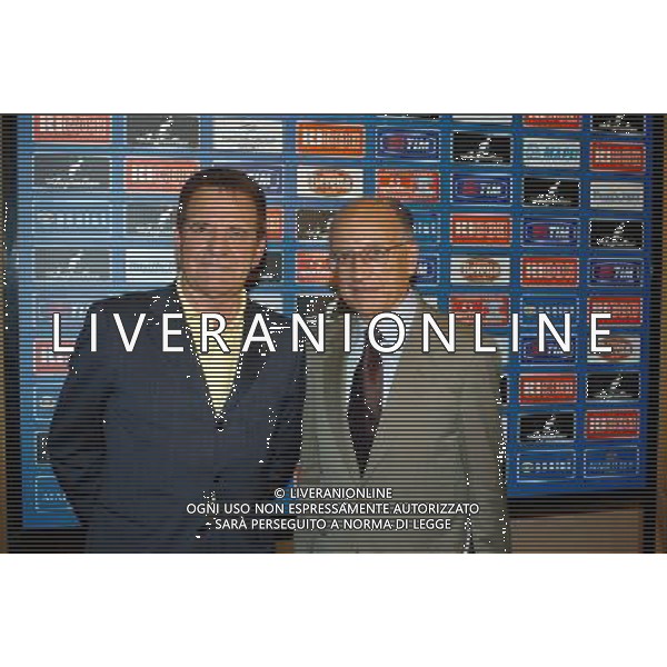 Milano 03/07/2006 Quark hotel Campagna Trasferimento Calciatori 2006/07 nella foto: Mario Macalli Pres. Lega Calcio serie C con Francesco Saverio Borrelli foto Danilo Recalcati/Ag.Aldo liverani