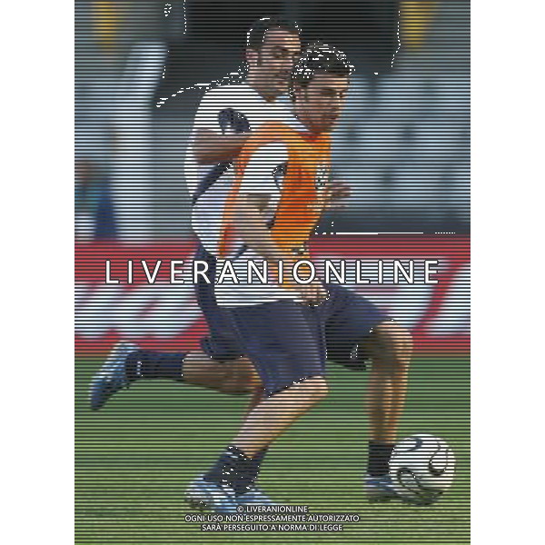 Dortmund 3 luglio 2006 Allenamento ufficiale della nazionale italiana presso il Fifa World Cup Stadio di Dortmund nella foto: Barzagli Andrea e Barone Simone foto Andry / Ag. Aldo Liverani