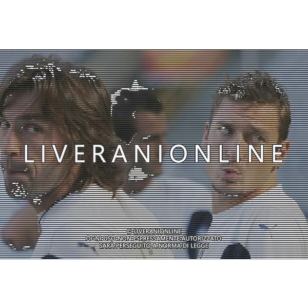 Dortmund 3 luglio 2006 Allenamento ufficiale della nazionale italiana presso il Fifa World Cup Stadio di Dortmund nella foto: Totti Francesco e Pirlo Andrea foto Andry / Ag. Aldo Liverani