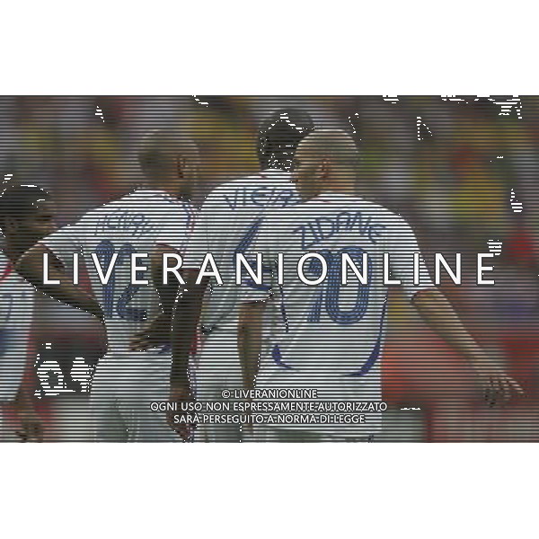 Francoforte 01-07-2006 World Cup Germany 2006 brasile-francia 0:1 nella foto zidane, henry e vieira ph marco luzzani/ag aldo liverani s.a.s.