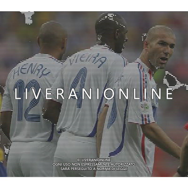 Francoforte 01-07-2006 World Cup Germany 2006 brasile-francia 0:1 nella foto zidane, henry e vieira ph marco luzzani/ag aldo liverani s.a.s.