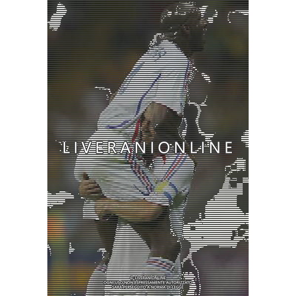 Francoforte 01-07-2006 World Cup Germany 2006 brasile-francia 0:1 nella foto zidane e vieira esultano ph marco luzzani/ag aldo liverani s.a.s.