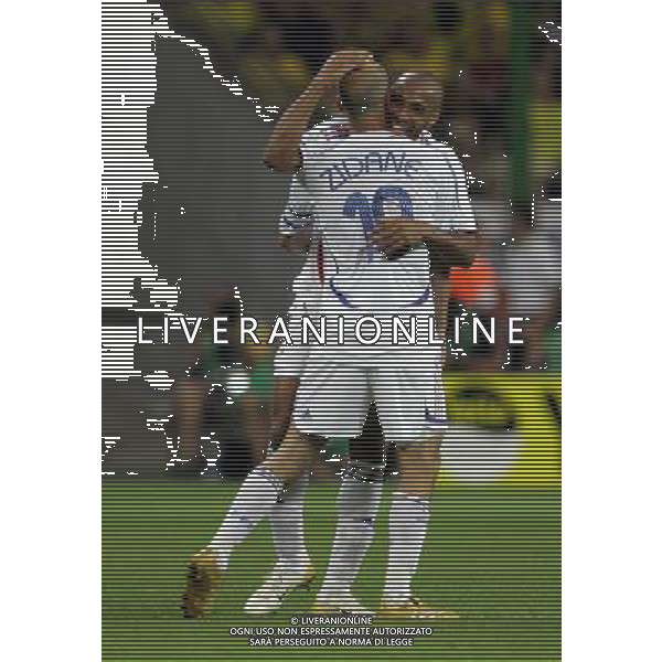 Francoforte 01-07-2006 World Cup Germany 2006 brasile-francia 0:1 nella foto zidane e henry esultano ph marco luzzani/ag aldo liverani s.a.s.