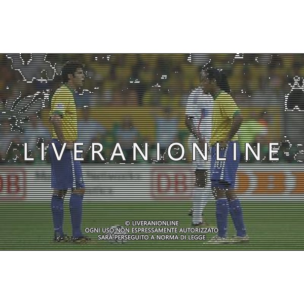 Francoforte 01-07-2006 World Cup Germany 2006 brasile-francia 0:1 nella foto ronaldinho e kaka ph marco luzzani/ag aldo liverani s.a.s.