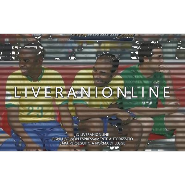 Francoforte 01-07-2006 World Cup Germany 2006 brasile-francia 0:1 nella foto emerson, robinho e julio cesar ph marco luzzani/ag aldo liverani s.a.s.