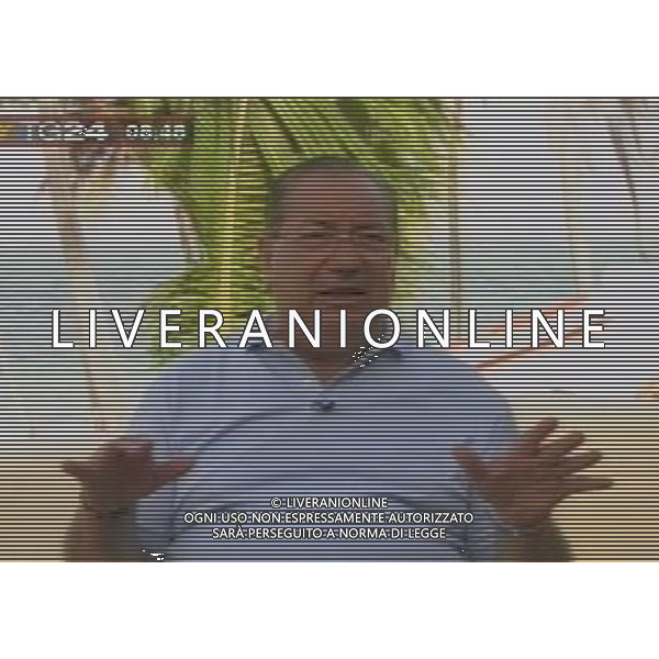 intervista di Luciano Gaucci a Bavaro nella Repubblica Dominicana 25/07/2006 obbligatorio citare la fonte televisiva ph agenzia aldo liverani