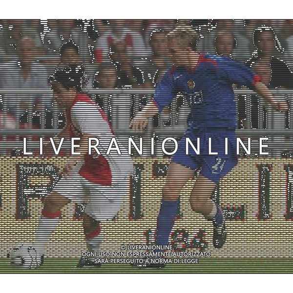 Amsterdam 5 agosto 2006 Torneo di Amsterdam Ajax - Manchester United nella foto: Rosales Mauro e Fletcher Darren foto Andry / Ag. Aldo Liverani