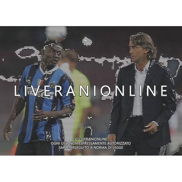 INTER - JUVENTUS - NAPOLI TROFEO MORETTI 11/08/2006 nella foto Obafemi Martins con Roberto Mancini ph andry/ag. Aldo Liverani