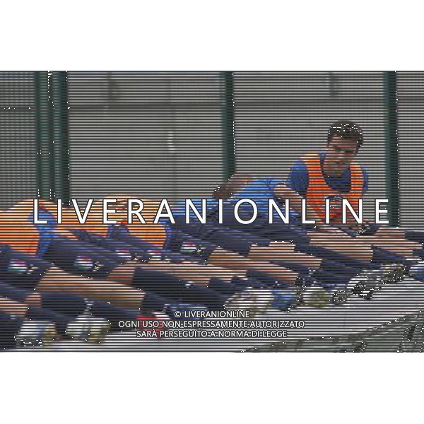 Allenamento della nazionale italiana Under 21 a Tirrenia 14/08/2006 nella foto Giuseppe Rossi con i compagni ph gianni nucci/ag. Aldo Liverani