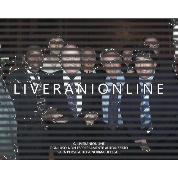 FIFA FOR PLAYER 2001 NELLA FOTO PELE\'-JOSEPH BLATTER-CANDIDO CANNAVO\'-DIEGO MARADONA AGENZIA ALDO LIVERANI