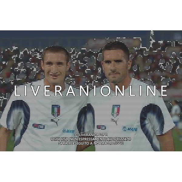 LIVORNO,16 AGOSTO 2006 CALCIO ITALIA-CROAZIA NELLA FOTO:CHIELLINI GIORGIO E LUCARELLI CRISTIANO FOTO BIZZI/A.LIVERANI