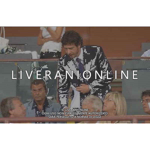 Genoa - Spezia Coppa Italia Tim Cup 19/08/2006 nella foto enrico preziosi con gaucci alessandro in tribuna ph arcaini/ag. Aldo Liverani