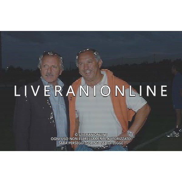 Monza - Bari Coppa Italia Tim Cup 19/08/2006 nella foto Giuliani Sonzogni All Monza con il Presidente Begnini ph recalcati/ag. Aldo Liverani