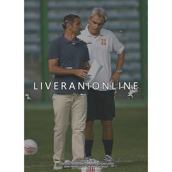 Messina - Piacenza Stadio Flaminio Coppa Italia Tim Cup 23/08/2006 nella foto: L\'allenatore del Messina Bruno Giordano con il suo secondo Massimo Piscedda ph corradetti/ag. aldo liverani