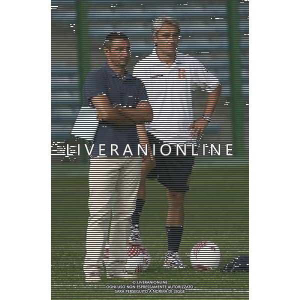 Messina - Piacenza Stadio Flaminio Coppa Italia Tim Cup 23/08/2006 nella foto: L\'allenatore del Messina Bruno Giordano con il suo secondo Massimo Piscedda ph corradetti/ag. aldo liverani