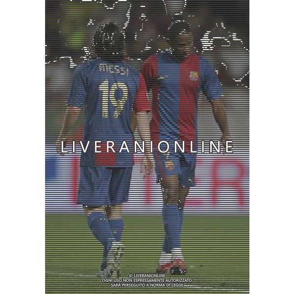 Monaco Montecarlo 25/08/2006 Supercoppa Europea 2006 barcellona-siviglia 0:3 nella foto messi e eto\'o delusi ph marco luzzani/ag aldo liverani s.a.s.