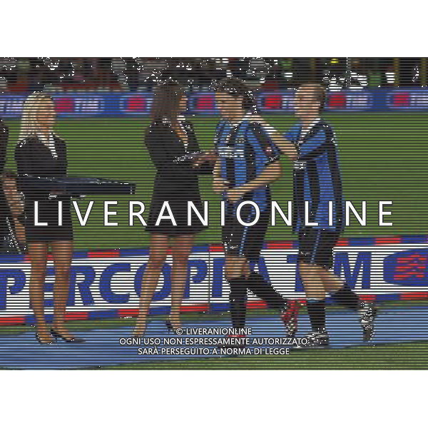Milano 26-08-2006 inter-roma 4:3 Supercoppa Italiana TIM 2006 nella foto esultanza di hernan crespo e esteban cambiasso * ph marco luzzani/ag aldo liverani s.a.s.