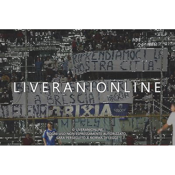 brescia 27-08-2006 coppa italia brescia cagliari striscioni dei tifosi del brescia per la ragazza elena lonati uccisa in chiesa foto filippo venezia-ag aldo liverani