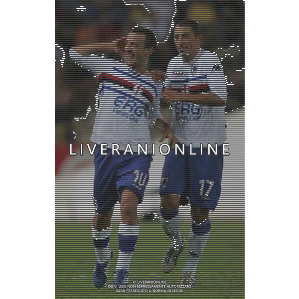 BOLOGNA - SAMPDORIA COPPA ITALIA TIM CUP 27/08/2006 NELLA FOTO ESULTANZA DOPO IL SECONDO GOL DI FRANCESCO FALCHI FOTO ANDRY/AG. ALDO LIVERANI
