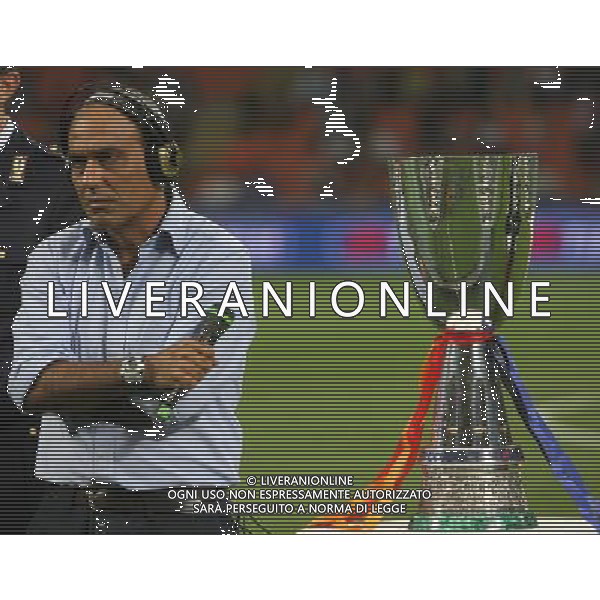 INTER-ROMA SUPERCOPPA ITALIANA 26/08/2006 NELLA FOTO CARLO PARIS TELECRONISTA RAI AGENZI ALDO LIVERANI
