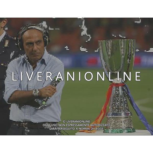 INTER-ROMA SUPERCOPPA ITALIANA 26/08/2006 NELLA FOTO CARLO PARIS TELECRONISTA RAI AGENZI ALDO LIVERANI