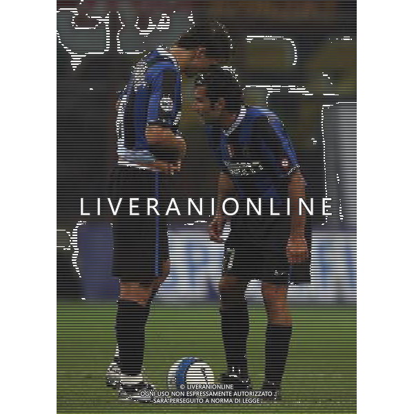 INTER-ROMA SUPERCOPPA ITALIANA 26/08/2006 NELLA FOTO FIGO-IBRAHIMOVIC AGENZI ALDO LIVERANI