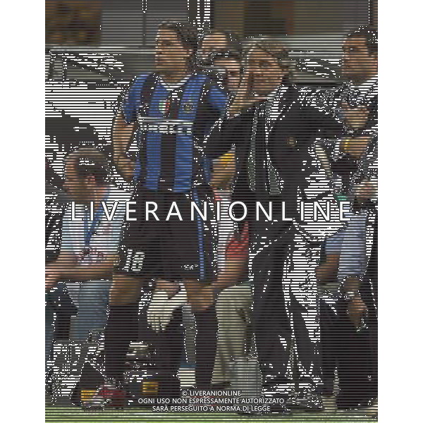 INTER-ROMA SUPERCOPPA ITALIANA 26/08/2006 NELLA FOTO ROBERTO MANCINI-HERNAN CRESPO AGENZI ALDO LIVERANI
