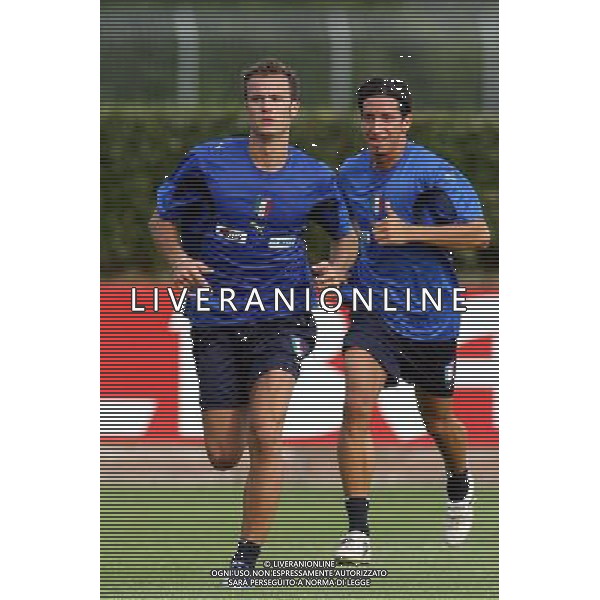 COVERCIANO 28 AGOSTO 2006 ALLENAMENTO DELLA NAZIONALE NELLA FOTO: GILARDINO E SEMIOLI AG ALDO LIVERANI