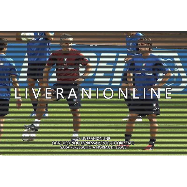 Allenamento della nazionale italiana a coverciano 28/08/2006 nella foto antonio cassano con roberto donadoni * ph gianni nucci/ag. aldo liverani