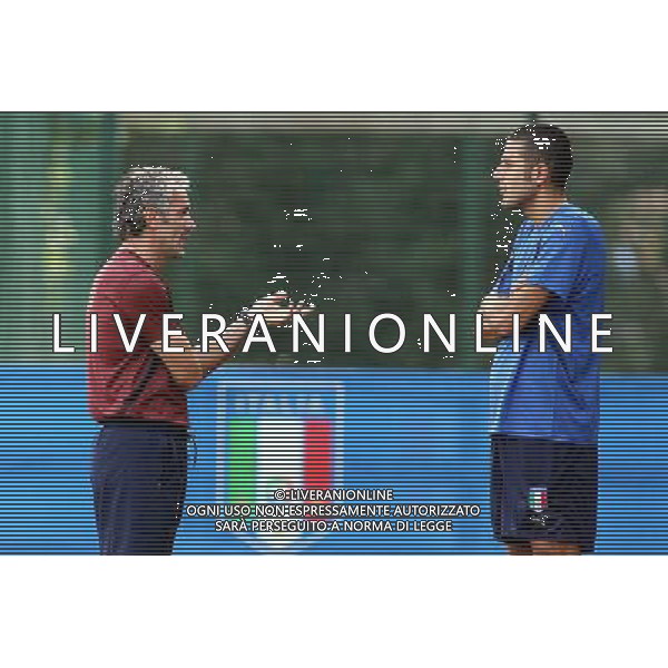 Allenamento della nazionale italiana a coverciano 28/08/2006 nella foto fabio grosso con roberto donadoni * ph gianni nucci/ag. aldo liverani