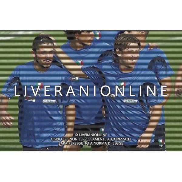 Allenamento della nazionale italiana a coverciano 28/08/2006 nella foto antonio cassano con gennaro gattuso * ph gianni nucci/ag. aldo liverani