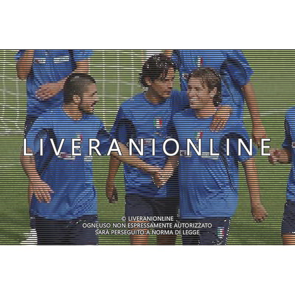 Allenamento della nazionale italiana a coverciano 28/08/2006 nella foto antonio cassano con gennaro gattuso e filippo inzaghi * ph gianni nucci/ag. aldo liverani