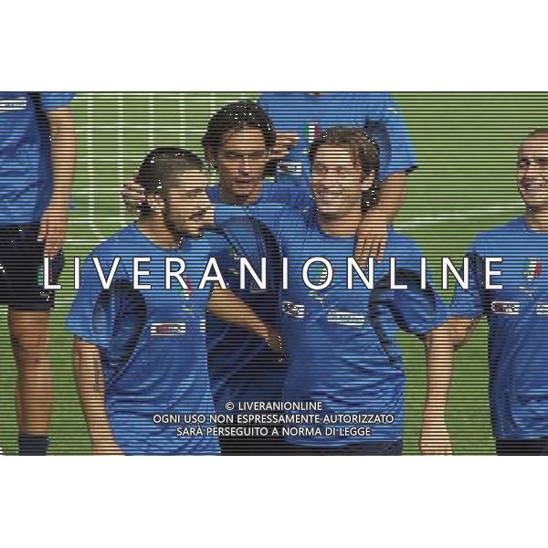 Allenamento della nazionale italiana a coverciano 28/08/2006 nella foto antonio cassano con gennaro gattuso e filippo inzaghi * ph gianni nucci/ag. aldo liverani
