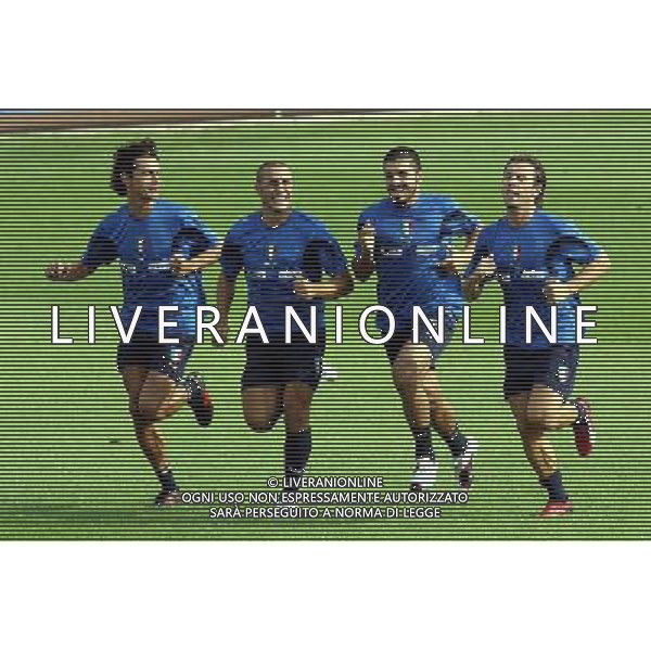Allenamento della nazionale italiana a coverciano 28/08/2006 nella foto antonio cassano con gennaro gattuso fabio cannavaro e filippo inzaghi * ph gianni nucci/ag. aldo liverani