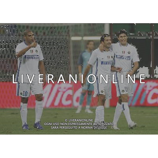 Trofeo Tim 31/08/2006 inter - milan - juventus nella foto esultanza dopo il gol di luis figo con cruz e adriano ph luzzani/ag. aldo liverani