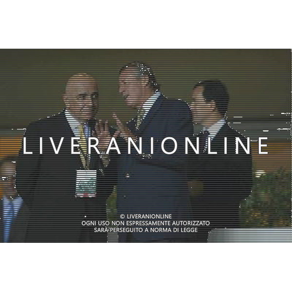 MONTECARLO MONACO 29-08-2003 MILAN - PORTO SUPERCOPPA EUROPEA NELLA FOTO: ADRIANO GALLIANI E AIGNER GERHARD* AGENZIA ALDO LIVERANI