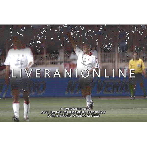 MONTECARLO MONACO 29-08-2003 MILAN - PORTO SUPERCOPPA EUROPEA NELLA FOTO: SCHEVCHENKO ESULTA DOPO IL GOL* AGENZIA ALDO LIVERANI