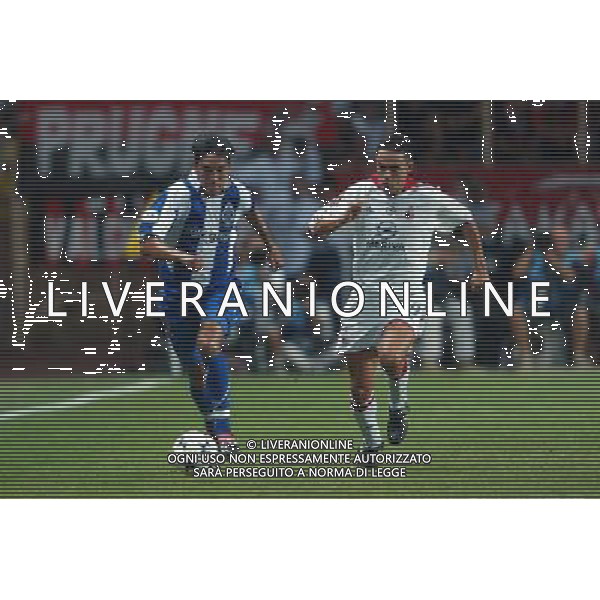 MONTECARLO MONACO 29-08-2003 MILAN - PORTO SUPERCOPPA EUROPEA NELLA FOTO: FILIPPO INZAGHI E PAULO FERREIRA* AGENZIA ALDO LIVERANI