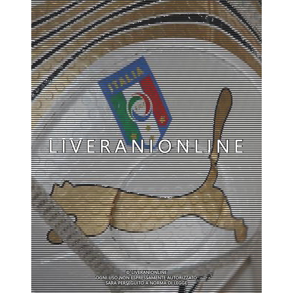 Italia - Lituania qualificazione europei a Napoli 02/09/2006 nella foto il nuovo pallone con lo scudetto a quattro stelle * ph gianni nucci/ag: aldo liverani