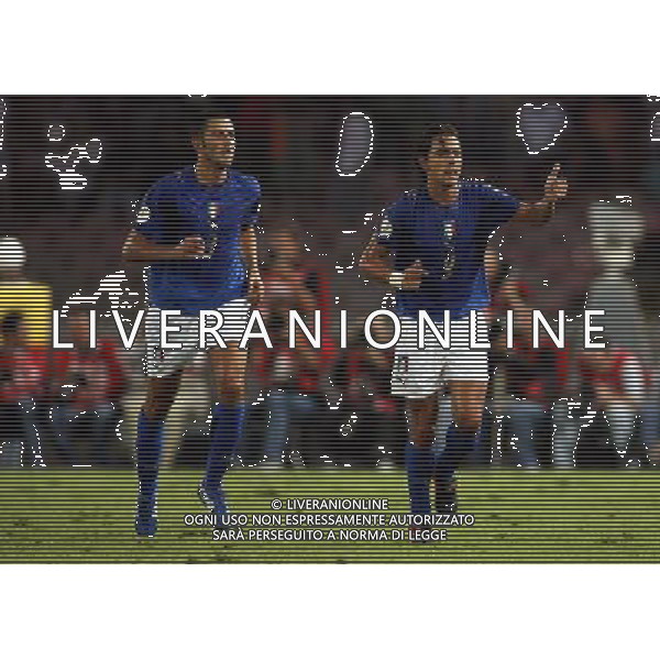 Italia - Lituania qualificazione europei a Napoli 02/09/2006 nella foto esultanza dopo il gol di filippo inzaghi con fabio grosso * ph gianni nucci/ag: aldo liverani